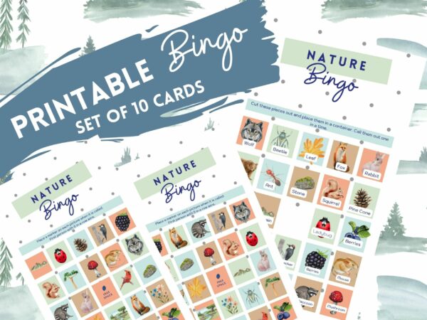 printable woodland creatures bingo cards