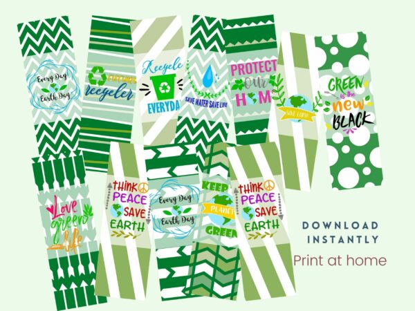 printable Earth Day bookmarks set of 12