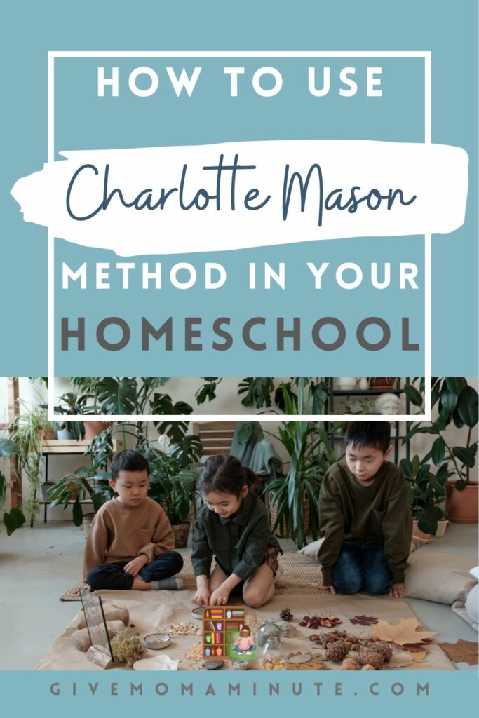 kids doing Charlotte Mason nature study indoors