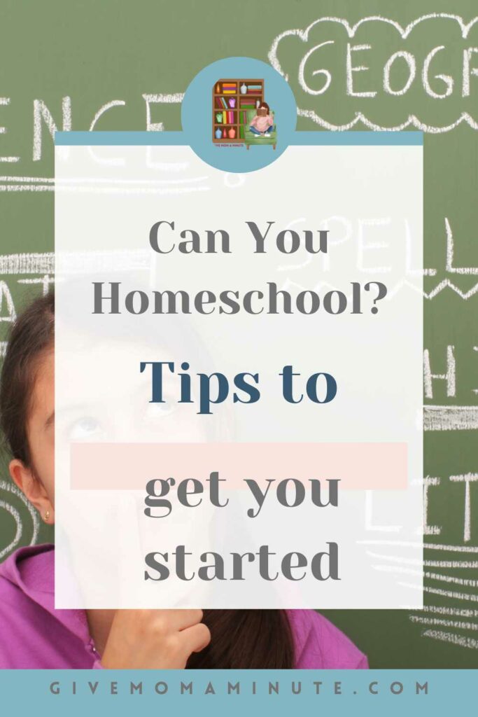 pinterest collage with girl thinking about homeschool subjects